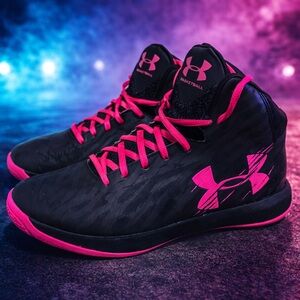 Under Armour Black and Pink Athletic Sneakers